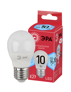 ЭРА ECO LED P45-10W-840-E27 (диод, шар, 10Вт, нейтр, E27)