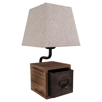 Lussole LOFT Металл/дерево Коричневый /  Ткань Светильник настольный E27 40W LSP-0512 Lussole LOFT Металл/дерево Коричневый /  Ткань Светильник настольный E27 40W LSP-0512