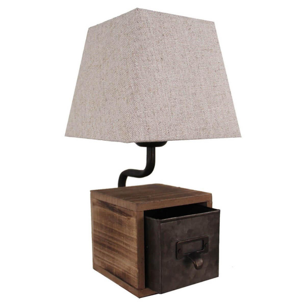 Lussole LOFT Металл/дерево Коричневый /  Ткань Светильник настольный E27 40W LSP-0512 Lussole LOFT Металл/дерево Коричневый /  Ткань Светильник настольный E27 40W LSP-0512