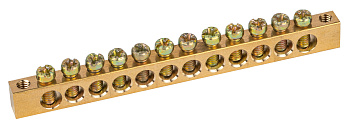 ЭРА Шина ЭРА NO-122-05 PEN земля-ноль 6х9мм 12/2 латунная с креплениями по краям