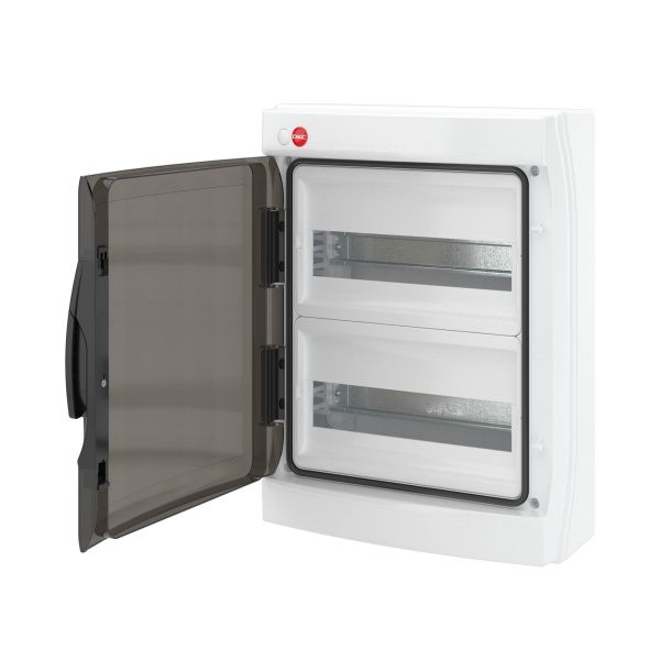 Купить DKC Щиток настенный с дверцей 24 мод.,IP65, серый, с клеммным блоком 63А