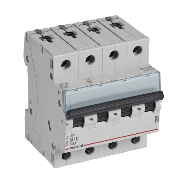 Legrand TX3 Автоматический выключатель 4P 10A (B) 6000/10kA 403900