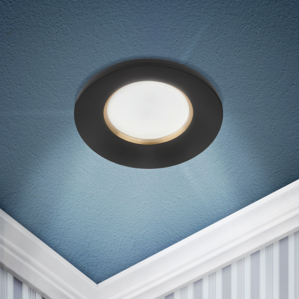 ЭРА Встраиваемый светильник алюминиевый KL107 BK/GD MR16 GU5.3 черный золото