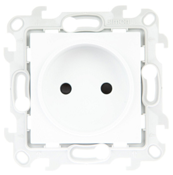 Simon 24 Белая Розетка 2К с защитными шторками 2450441-030