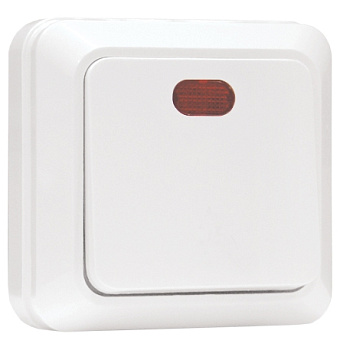 EKF PROxima Рим Выключатель 1-клавишный с индикатором 10А белый