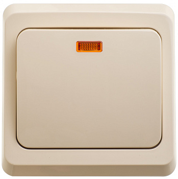 Systeme Electric Этюд Крем Выключатель кнопочный 1-клавишный с подсветкой