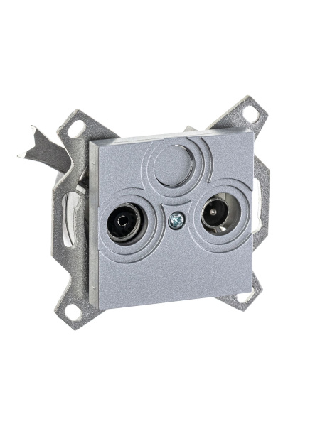 Купить ABB EPJ Levit серебро / дымчатый чёрный Розетка TV-R, оконечная, серебро 2CHH083503A6070