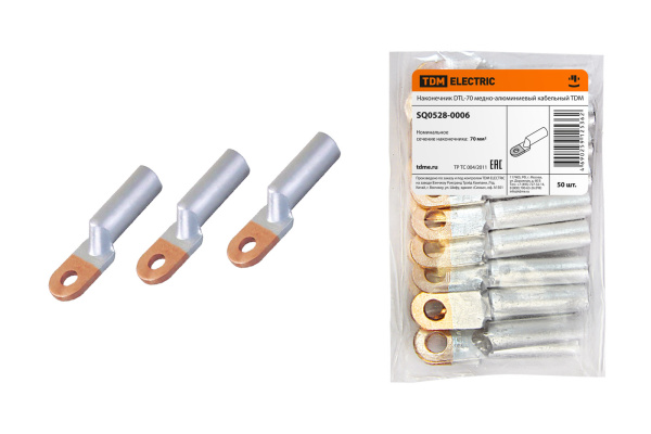 TDM Наконечник DTL-70 медно-алюминиевый кабельный SQ0528-0006