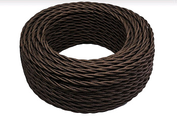 BIRONI Коричневый глянец Витой провод 2*1,5 10м B1-424-072-10