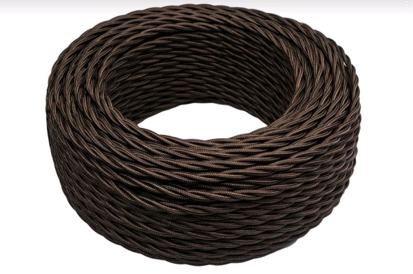BIRONI Коричневый глянец Витой провод 2*1,5 10м B1-424-072-10