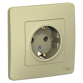 Systeme Electric Blanca внутр Беж Розетка с/з без шторок,16А, 250В
