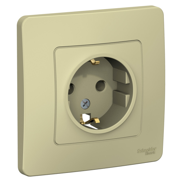 Systeme Electric Blanca внутр Беж Розетка с/з без шторок,16А, 250В