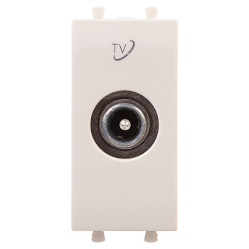 DKC Розетка TV проходная модульная, "Avanti", "Ванильная дымка", 1 модуль