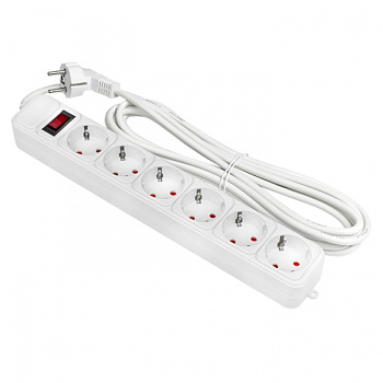 EKF PROxima Сетевой фильтр 6*5м 16А/3,2кВт с выкл. c/з ПВС 3х1,0 Блокбастер XL