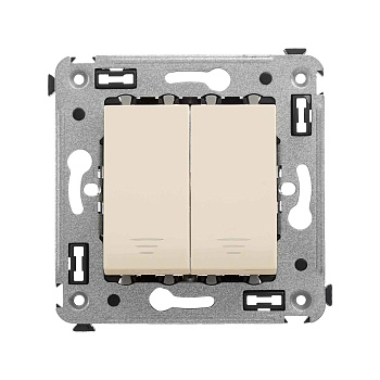 DKC Кнопка двухклавишная в стену, "Avanti", "Ванильная дымка"