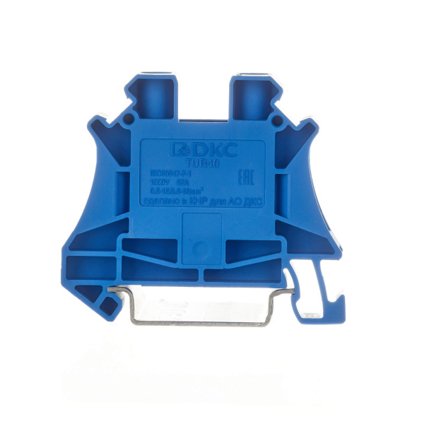 Купить DKC Nuputuk Клемма проходная, винтовой зажим, 2 точки подключения, 10 кв.мм, синяя