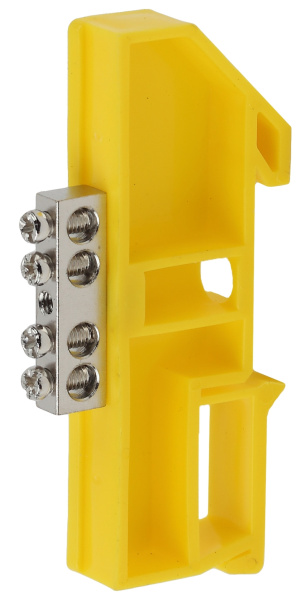 ЭРА NO-222-89-1 Желтый Шина PE "Земля" на на DIN-изол ШНИ-6х9-4 никелированная Д