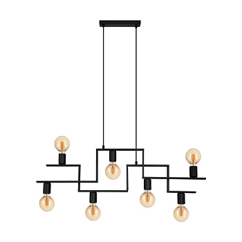 Eglo 43365 Подвес FEMBARD, 7x60W (E27), L1005, B40, H1100, сталь, черный