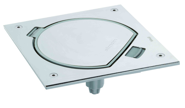 Simon Connect Сталь Лючок влагостойкий IP 66 , посадочное место под 1 модуль K45 KSE0-23-72