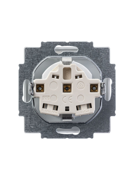 Купить ABB BJE Solo/Future Белый бархат Розетка с/з с крышкой 2CKA002018A1494