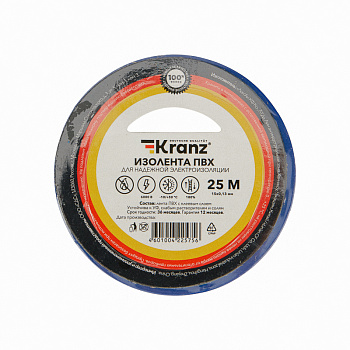 Kranz Изолента ПВХ 0.13х15 мм, 25 м, синяя (5 шт./уп.) KR-09-2105