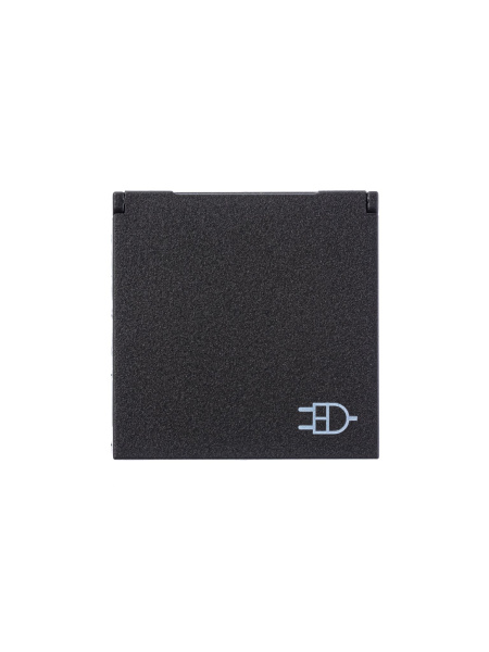 Купить ABB NIE Zenit Антрацит Розетка с/з с защитными шторками с крышкой 2 мод 2CLA228810N1801