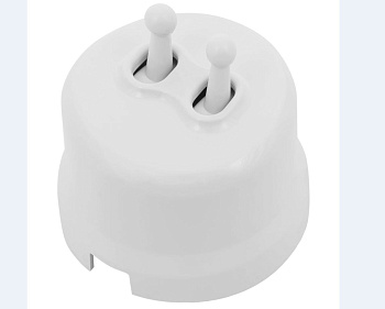 BIRONI Лизетта Пластик Белый Выключатель 2-кл (тумблерный) B1-232-21