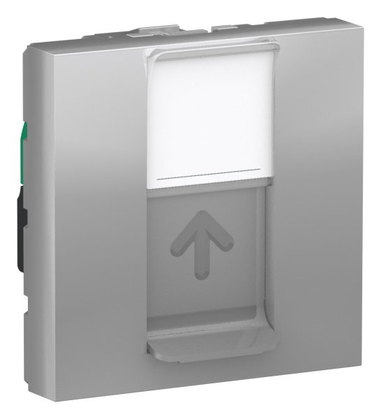 Купить SE Unica Modular Алюминий Розетка компьютерная, RJ45, одиночная кат. 5е UTP, 2 модуля NU341130