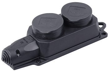 IEK OMEGA РБ32-1-0м Розетка (колодка) двухместная с защитными крышками IP44