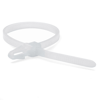 DKC Хомут P6.6 с монтажным основанием под отверстие 4,9мм, белый 4,8x200