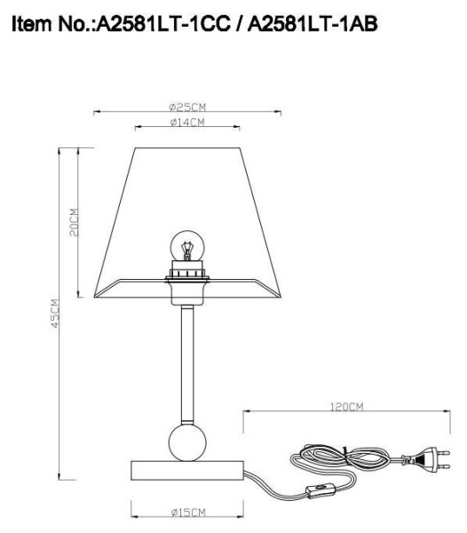 Купить Arte Lamp A2581LT-1AB Настольные лампы декоративные