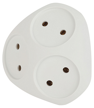 ЭРА Разветвитель электрический SPx-3-W на 3 розетки без заземления 10А белый