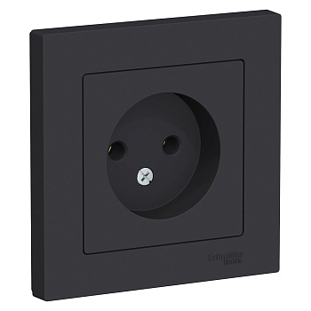 Systeme Electric AtlasDesign Карбон Розетка б/з, 16А, в сборе