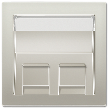 JUNG LS 990 Edelstahl Накладка 1-ой наклонной ТЛФ/комп розетки, пластик/благородная сталь ES2969-1UA-L