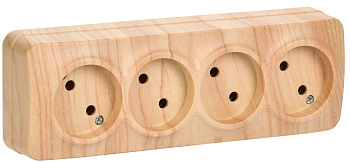 IEK GLORY РС24-2-ХС Розет. 4-ая без з/к о/у 10А GLORY сосна