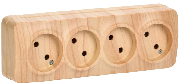 IEK GLORY РС24-2-ХС Розет. 4-ая без з/к о/у 10А GLORY сосна