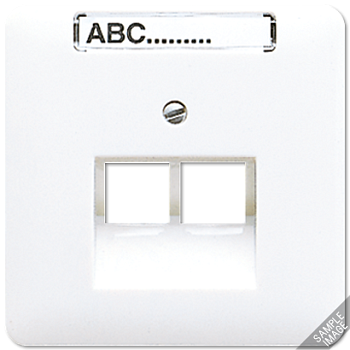 JUNG CD 500/CD plus Бежевая Накладка 2-ой наклонной ТЛФ/комп розетки с полем для надписи 569-2NAUA