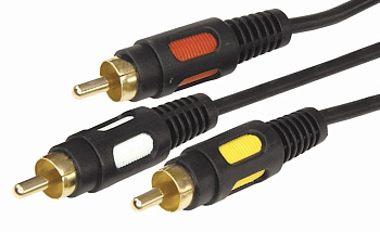 Шнур 3RCA шт - 3RCA шт 1.5М (GOLD) Rexant 17-0212