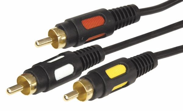 Шнур 3RCA шт - 3RCA шт 1.5М (GOLD) Rexant 17-0212