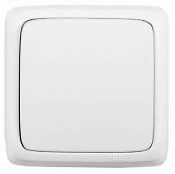 Hegel Альфа наруж Белый ВА16-113 Выключатель 1-клавишный с изол. пластиной