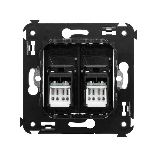 Купить DKC Компьютерная розетка RJ-45 в стену, кат.6 двойная,"Avanti", "Черный матовый"