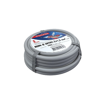 Кабель силовой медный NUM-O 2x1,5 мм², длина 5 метров, ГОСТ 31996-2012, ТУ 3520-015-38229892-2015 Rexant 01-8701-5