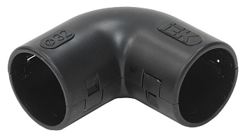 IEK ELASTA Поворот открывающийся на 90гр. CI32G черный (5 шт/комп) CTA10D-CIG32-K02-005