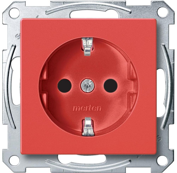 Купить SE Merten SM Рубин Розетка с/з с защитными шторками, безвинт. зажим MTN2300-0306