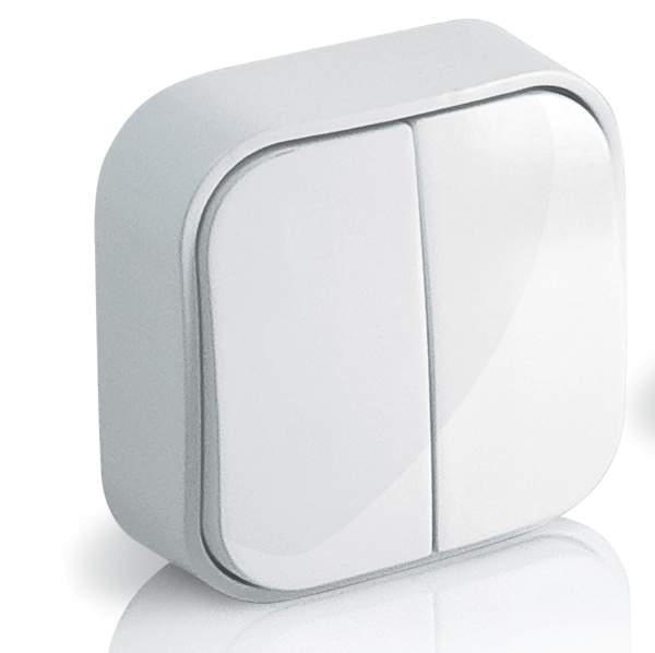 Купить Legrand Quteo Белый Выключатель 2-клавишный 10А 782202