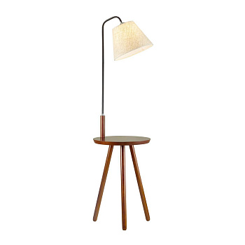 Odeon Light 4666/1F ODL20 433 темное дерево/рогожка Торшер со столиком E27 1*60W 220V