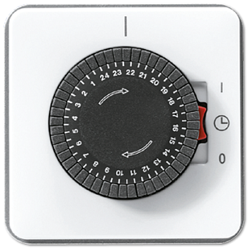 JUNG CD 500/CD plus Белый Таймер поворотный суточный с электроприводом (шаг программы 30 мин) CD5024WW