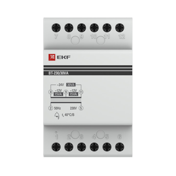 Купить EKF PROxima Трансформатор звонковый модульный BT-230В/12-12В 30ВА