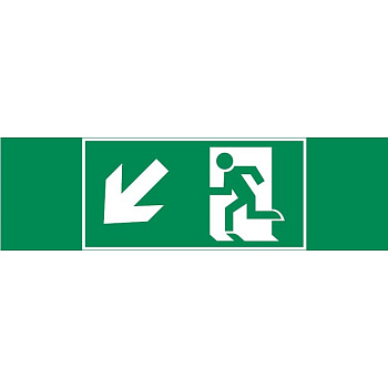 Varton пиктограмма "ФИГУРА / СТРЕЛКА ВЛЕВО ВНИЗ" 310х90мм для аварийно-эвакуационного светильника Basic IP65 V5-EM02-60.002.018
