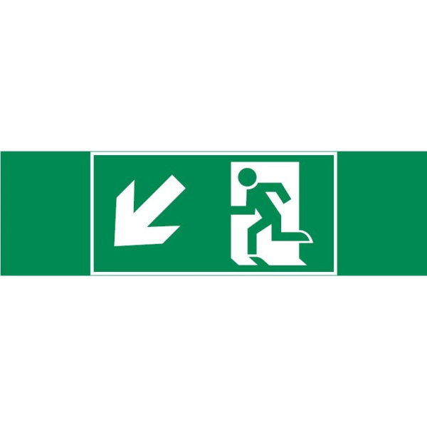 Varton пиктограмма "ФИГУРА / СТРЕЛКА ВЛЕВО ВНИЗ" 310х90мм для аварийно-эвакуационного светильника Basic IP65 V5-EM02-60.002.018
